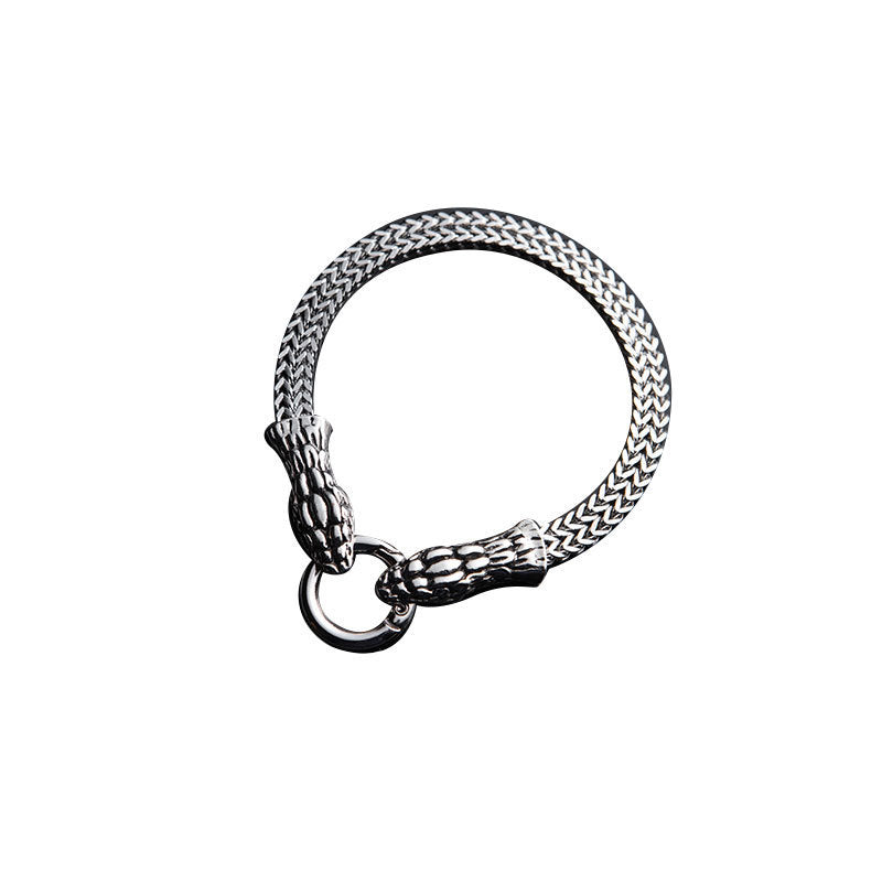 Wholesale Retro Punk Skull Snake Men' s Bracelet Alloy Fashion Accessory Boutique Resale Gift