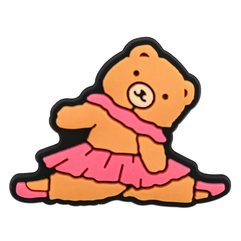 Wholesale  Random 100pcs Ballet Series PVC Soft Rubber Shoe Buckle Decoration