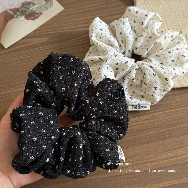 Wholesale  Black and White Floral  Hair Ring Hair Scrunchies