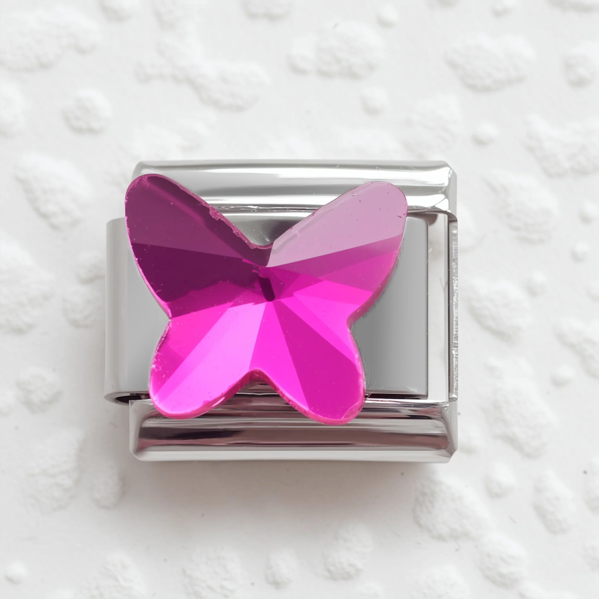 Wholesale 5pcs Italian Charm Bracelet 9mm DIY Splicing Multicolor Crystal Butterfly Stainless Steel Composable Bracelet