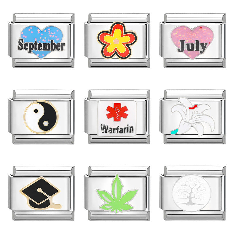 Wholesale  Italian Beaded Bracelet 9mm DIY Splicing Removable Stainless Steel Combinable Bracelet