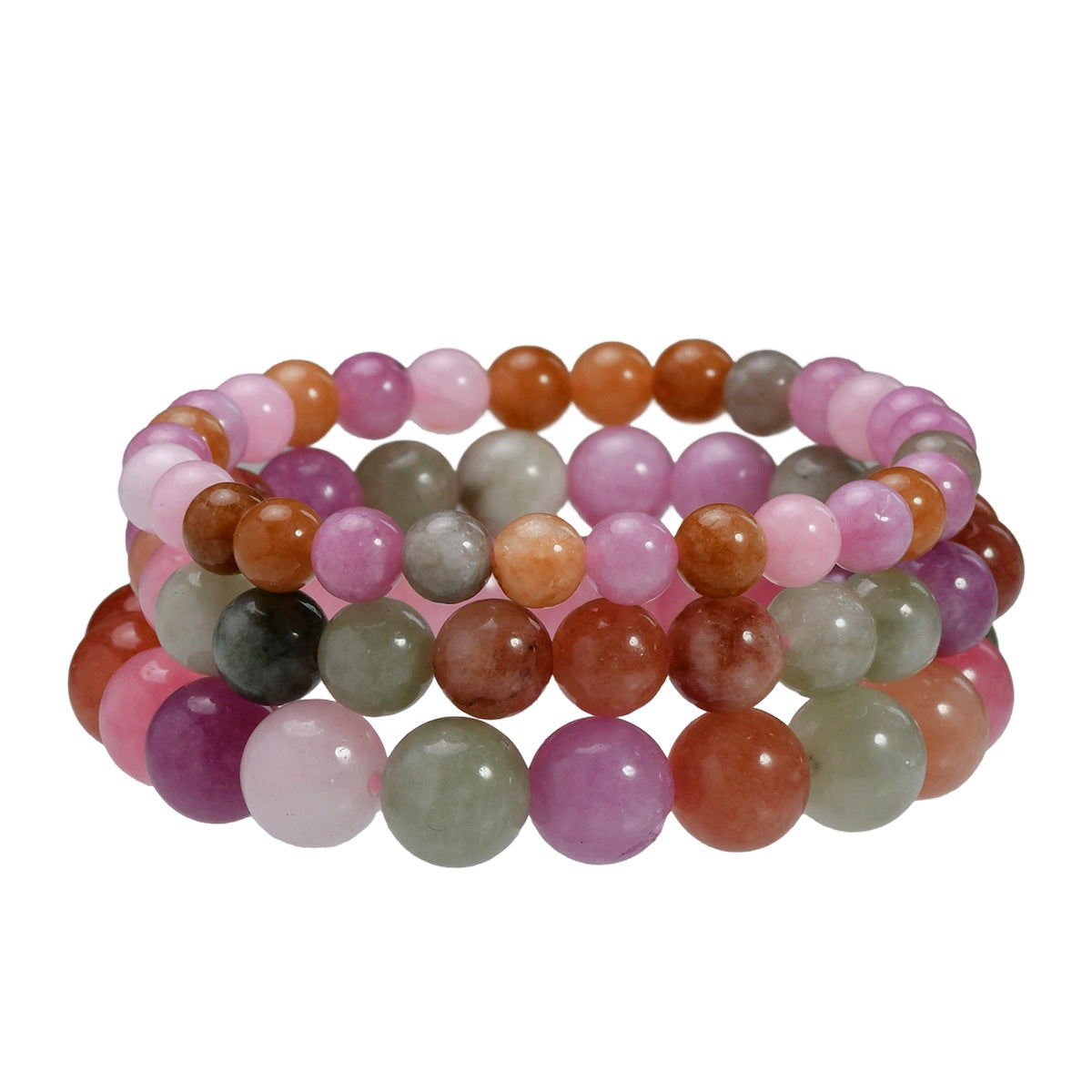 Wholesale European Style Colorful Natural Stone Bead Bracelet Handmade Fashion Jewelry Accessory Boutique Resale