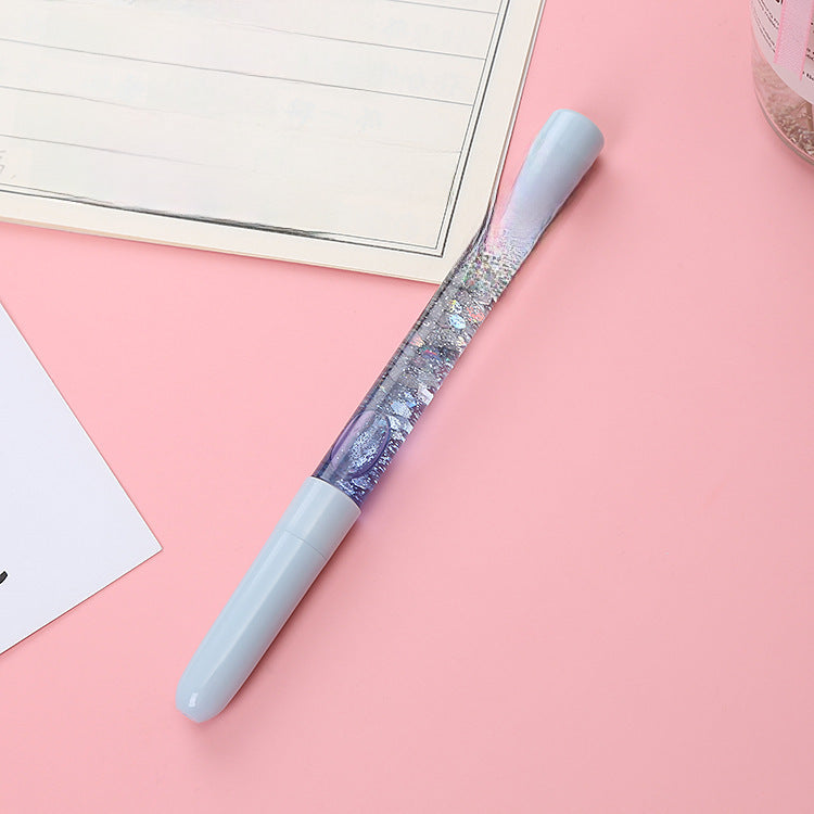 Wholesale cute heart into oil quicksand pen