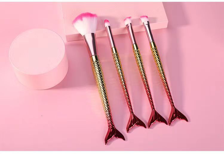 Wholesale 4pcs/set  Mermaid Makeup Brushes ACC-MB-Ruij004