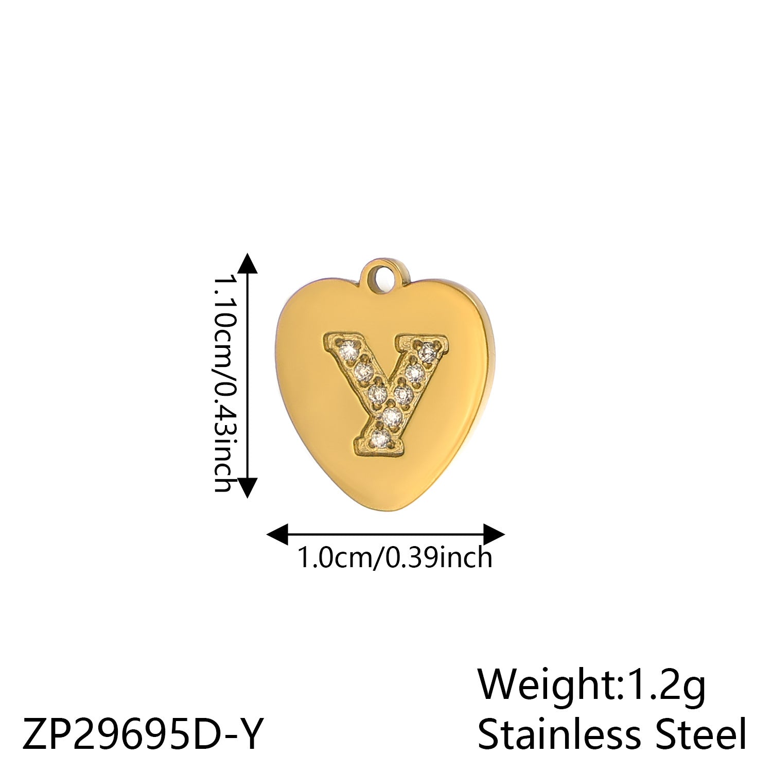 Wholesale Zirconium Love 26 Letter Stainless Steel Pendant
