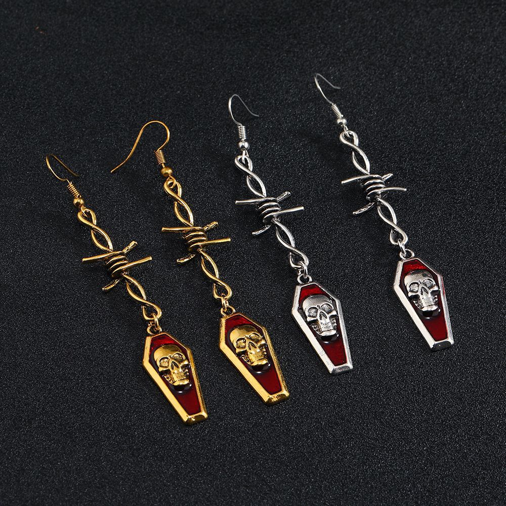 Wholesale Gothic Skull Drop Earrings for Women  Party Fashion Accessory