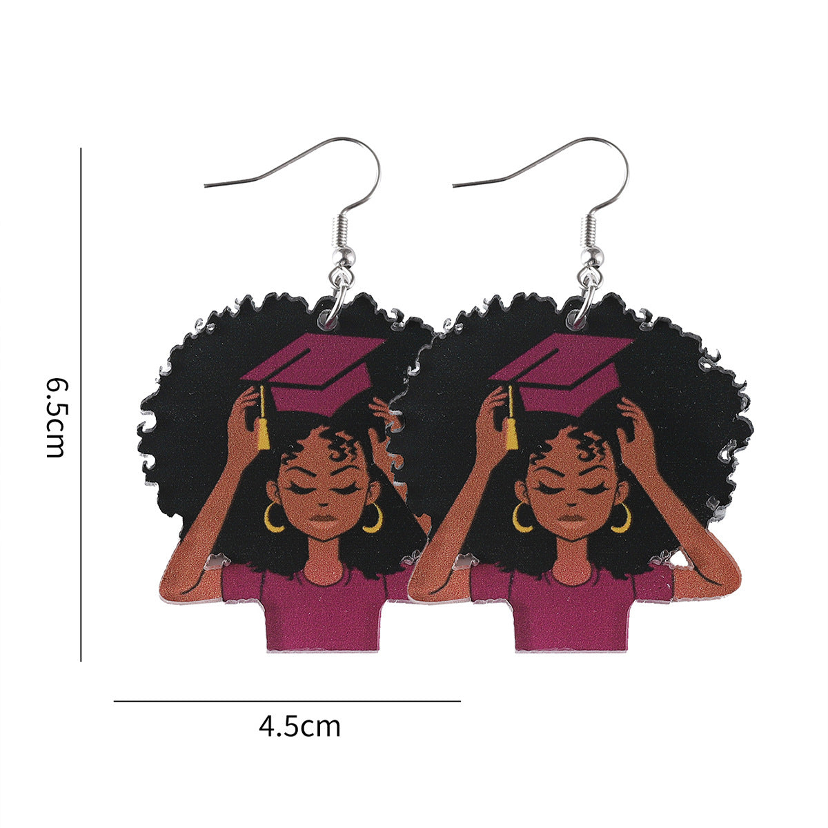 Wholesale  Graduation Season Retro Bachelor Hat Head Pendant Earrings