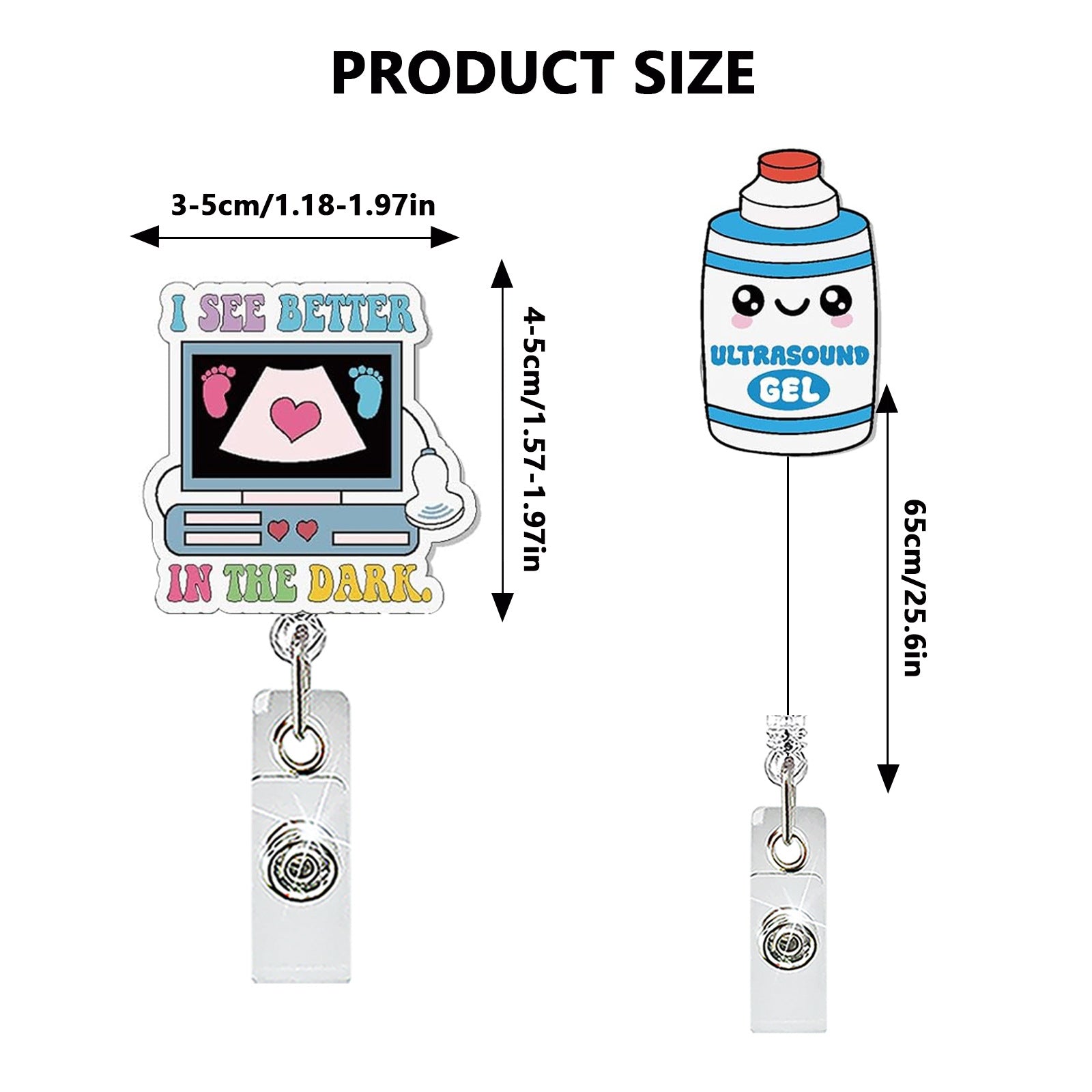 Wholesale Acrylic Retractable Badge Reel with Doctor Nurse Cartoon Design for Clinic Use