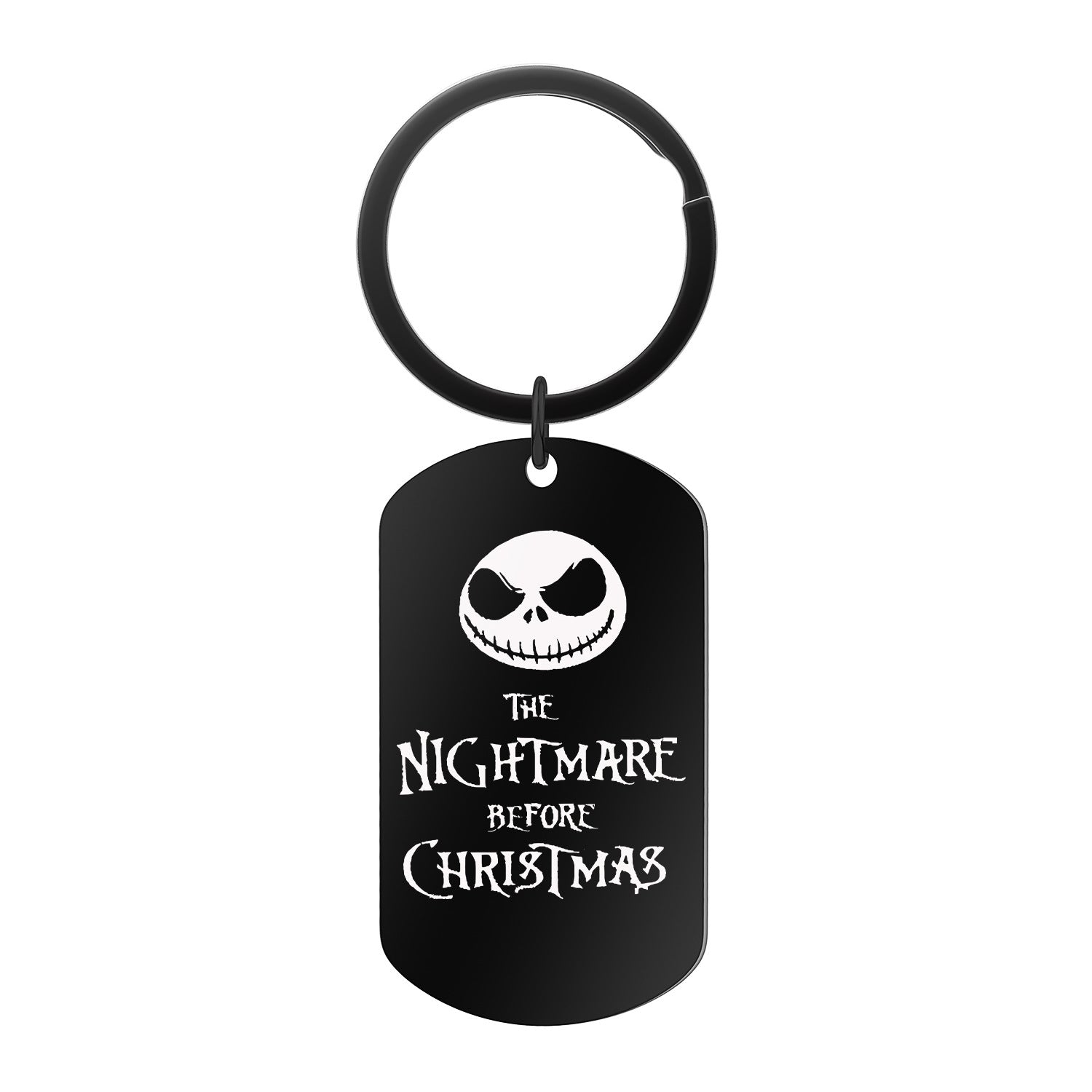 Wholesale  horror black stainless steel cartoon lettering keychain