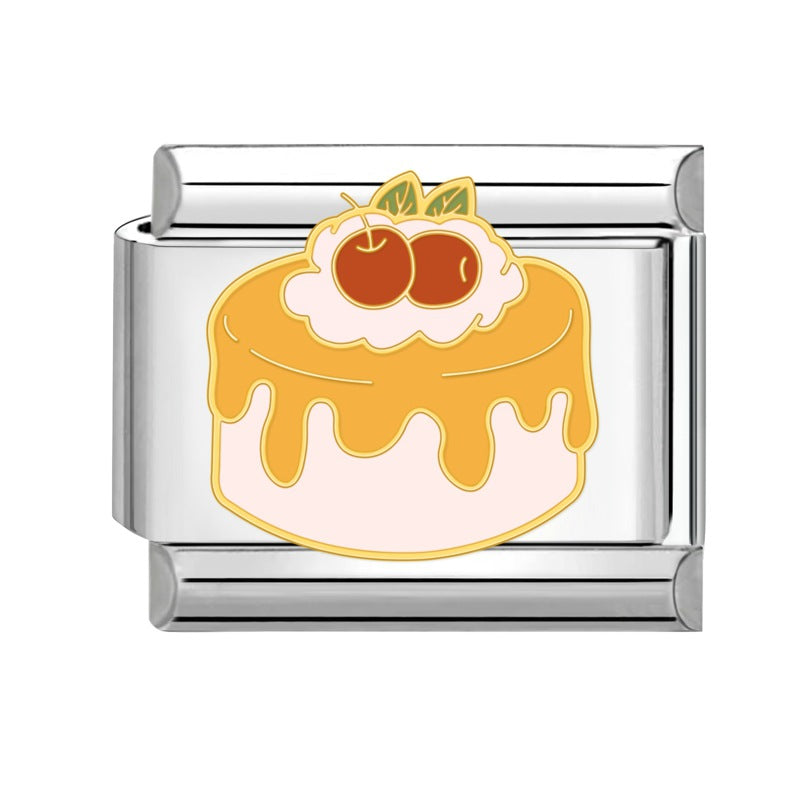 Wholesale Italian Charm Bracelet 9mm DIY Splicing Creative Dessert Stainless Steel Composable Bracelet