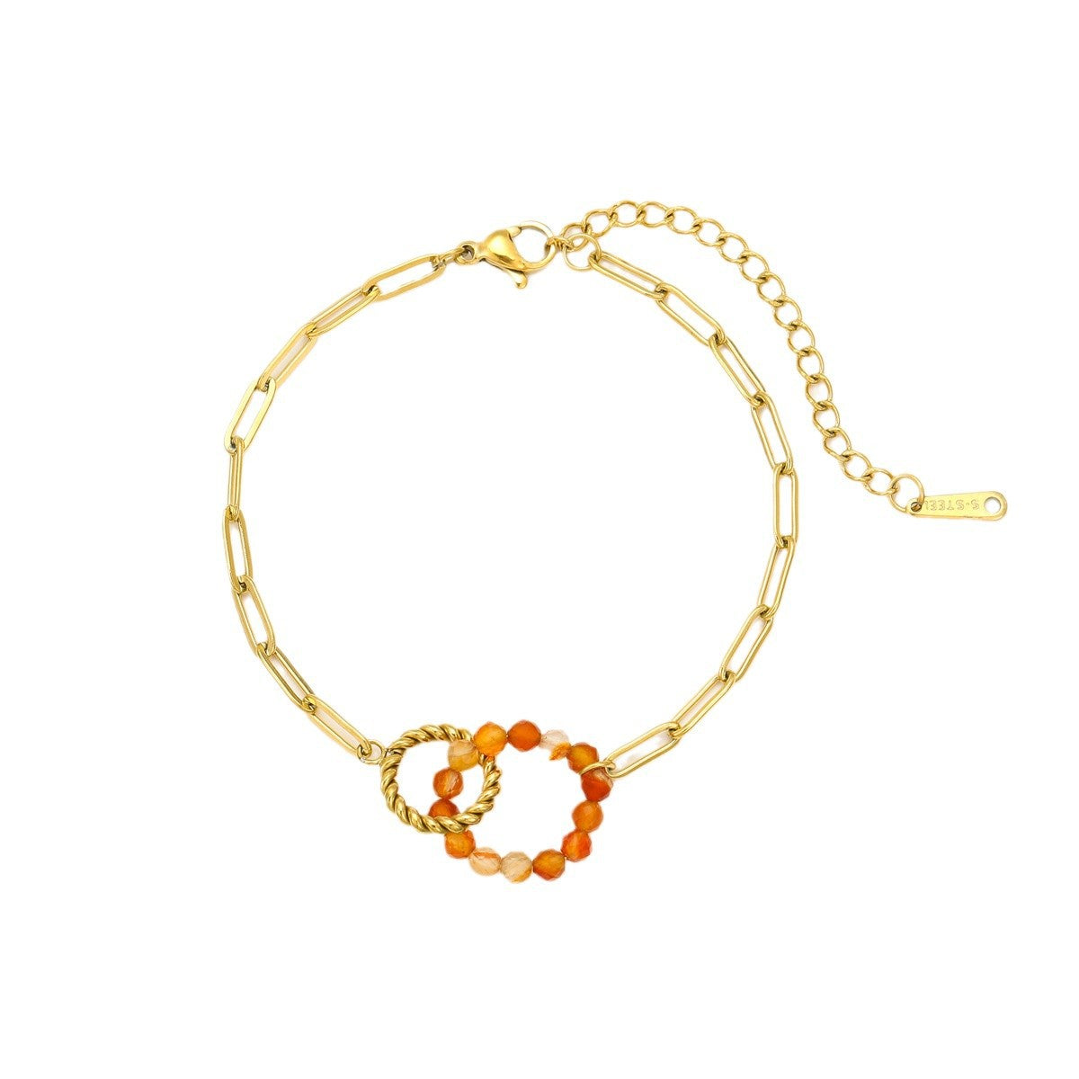 Wholesale retro natural stone stainless steel bracelet