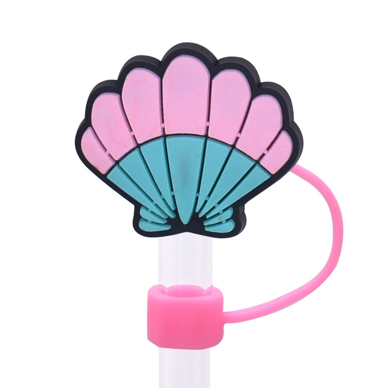 Wholesale Random 100pcs Cute Colorful Shell Straw Cover 10MM Straw Tube Cap