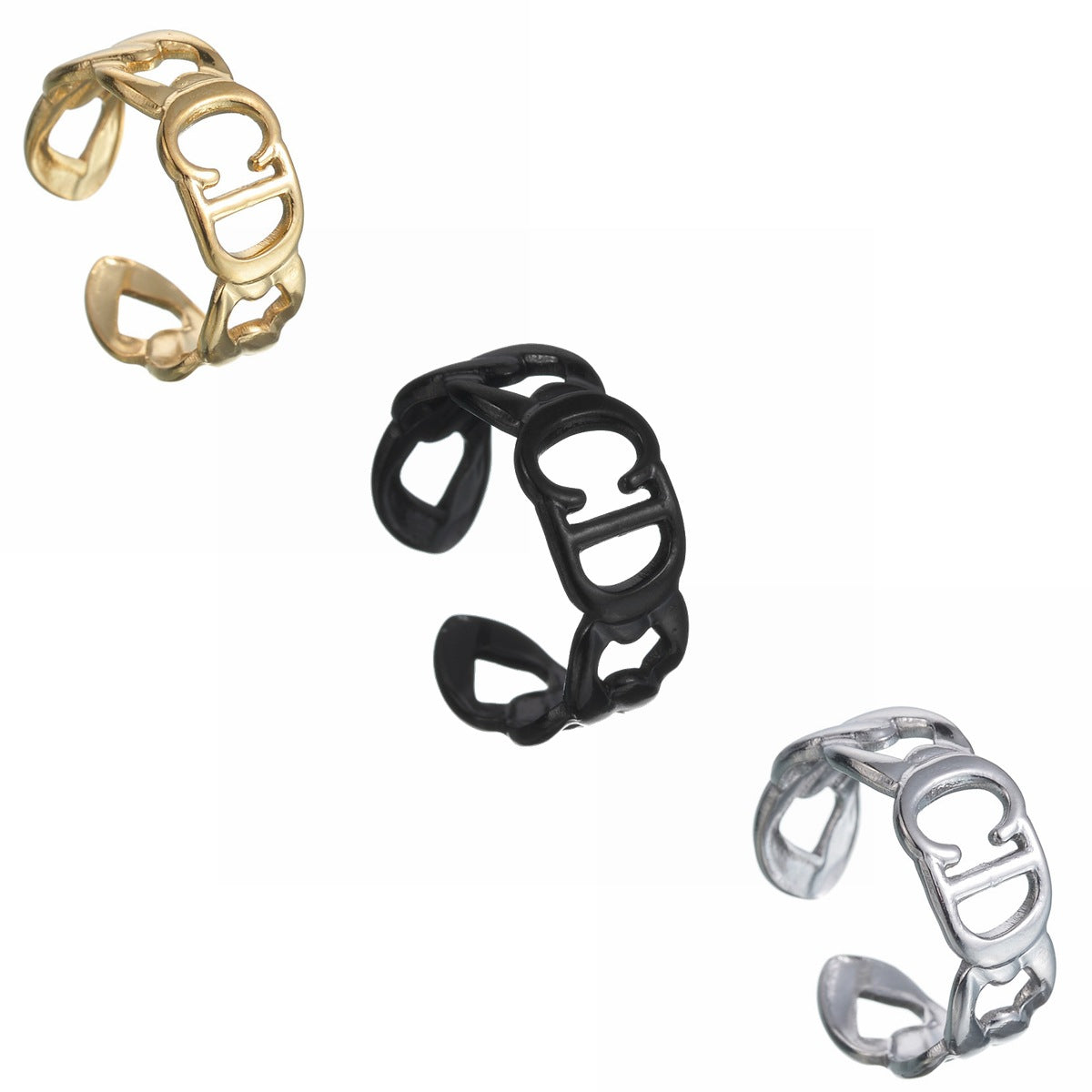 Wholesale   opening adjustable CD titanium steel ring