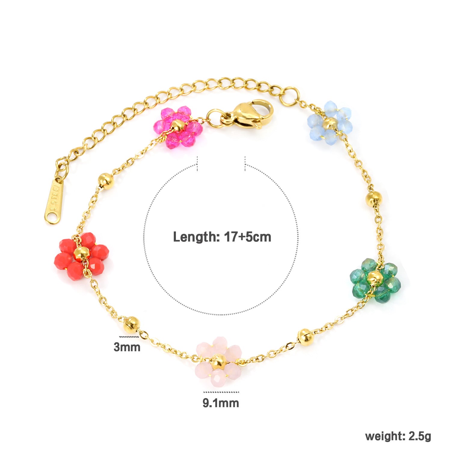 Wholesale Stainless Steel Colorful Pearl and Flower Clavicle Necklace