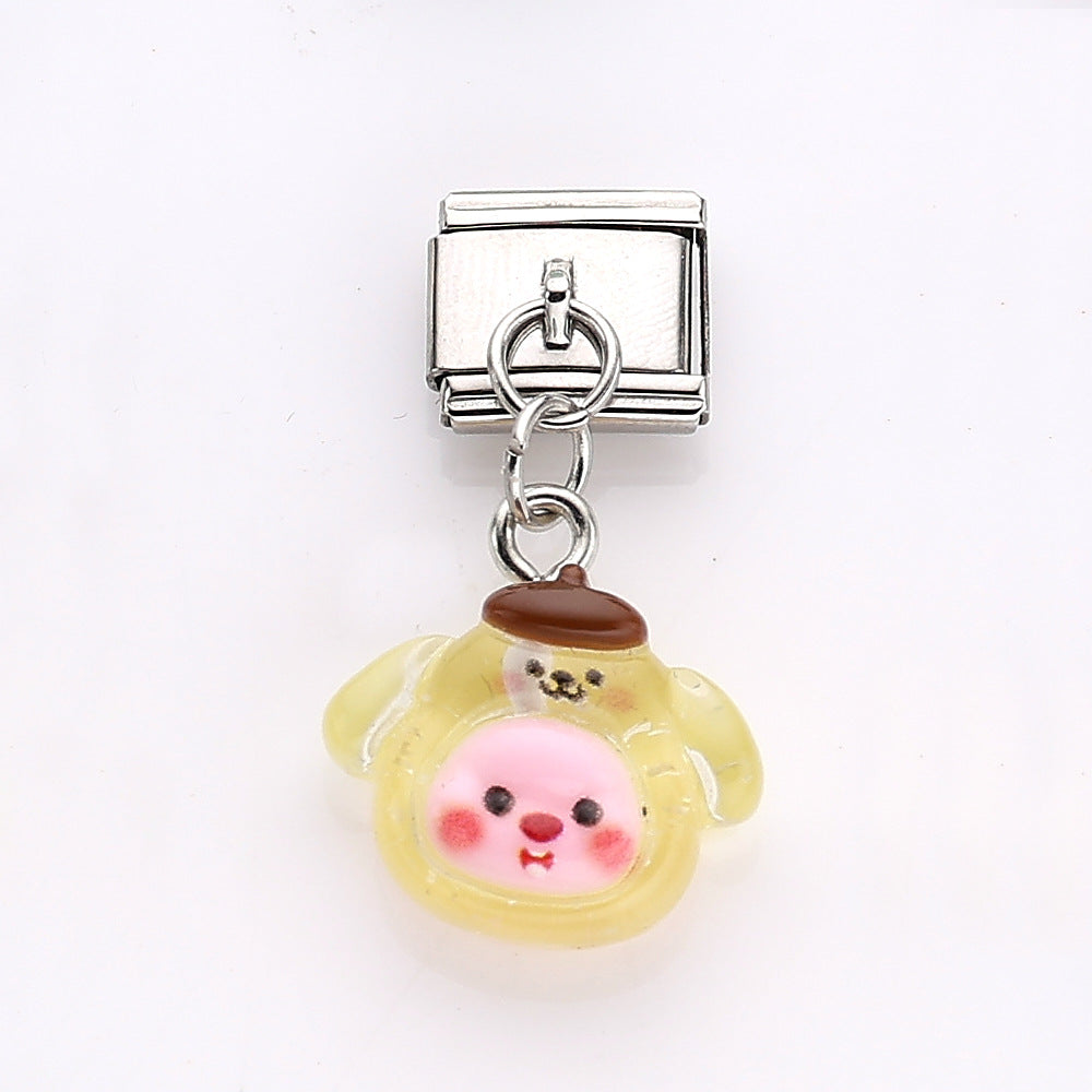 Wholesale 10pcs Italian Charm Bracelet 9mm DIY Splicing Cute Cartoon Stainless Steel Composable Bracelet ACCVIP