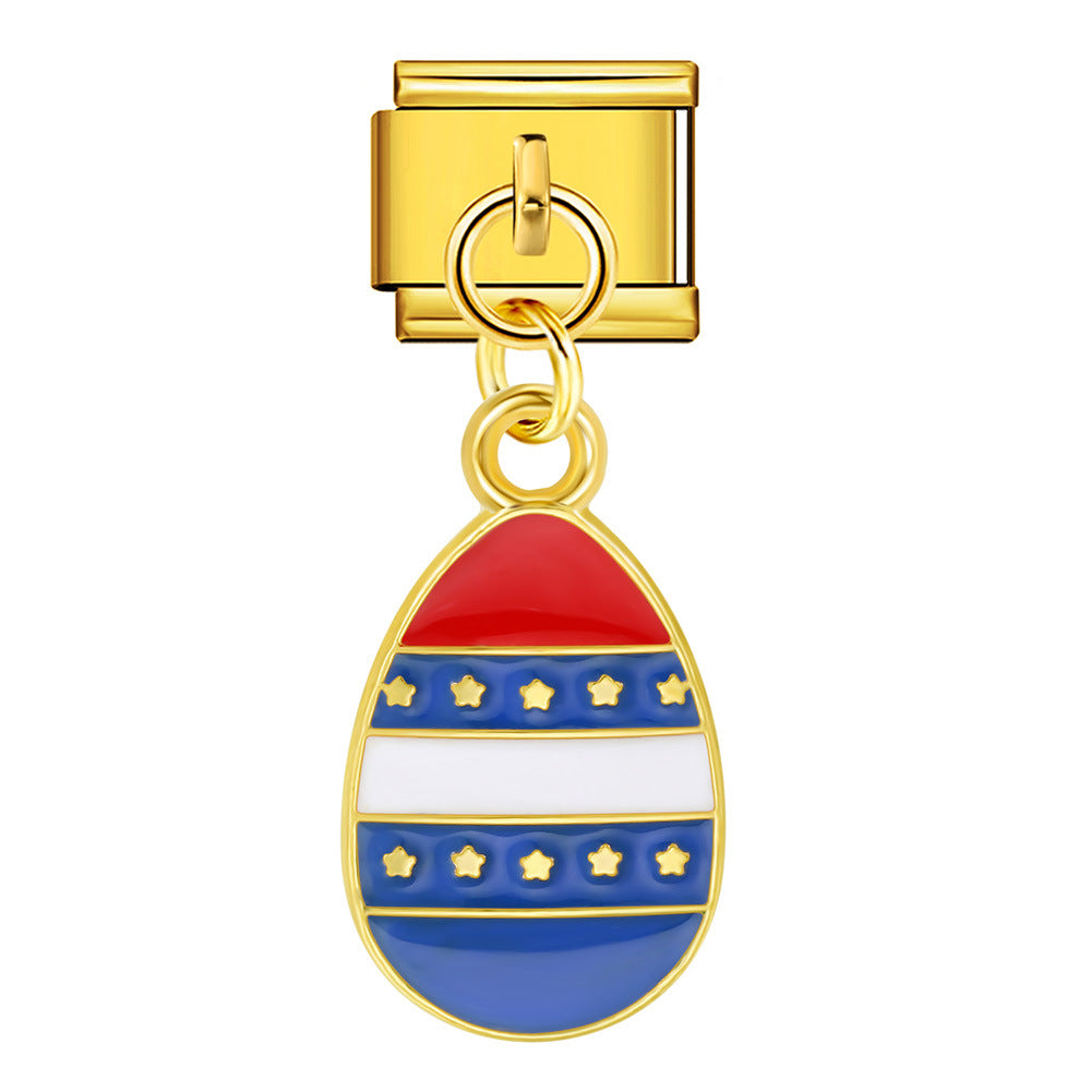 Wholesale  Italian Charm Bracelet 9mm DIY Independence Day Creative Stainless Steel Composable Bracelet