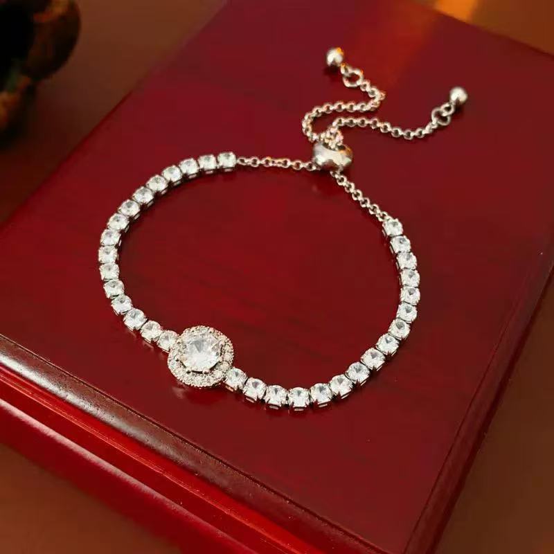 Wholesale Four-Petal Flower Zircon Bracelet Women Fashion Jewelry Accessory Gift Boutique Resale