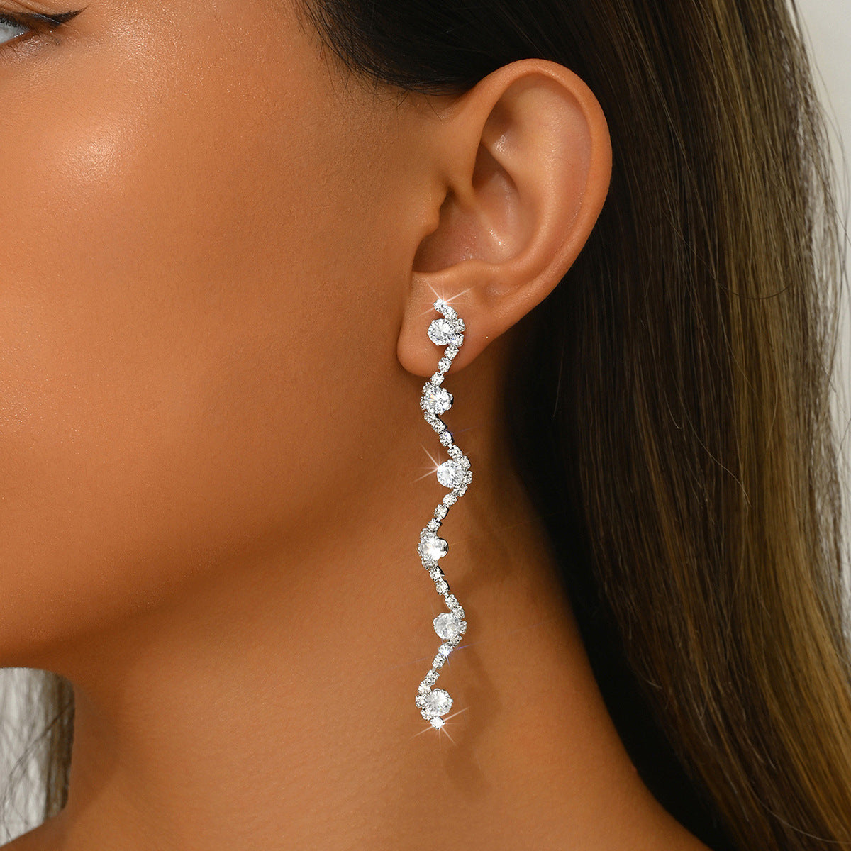 Wholesale  zircon crystal earrings rhinestone earrings