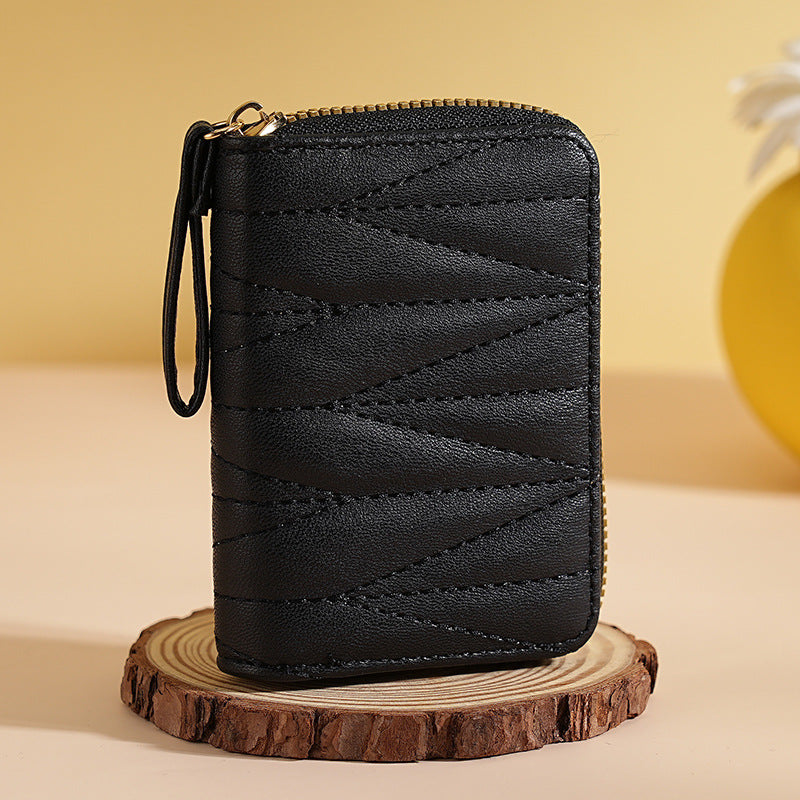 Wholesale Chic Macaron Pastel Accordion Card Wallet For Women PU Credit Card Organizer Everyday Casual Coin Purse