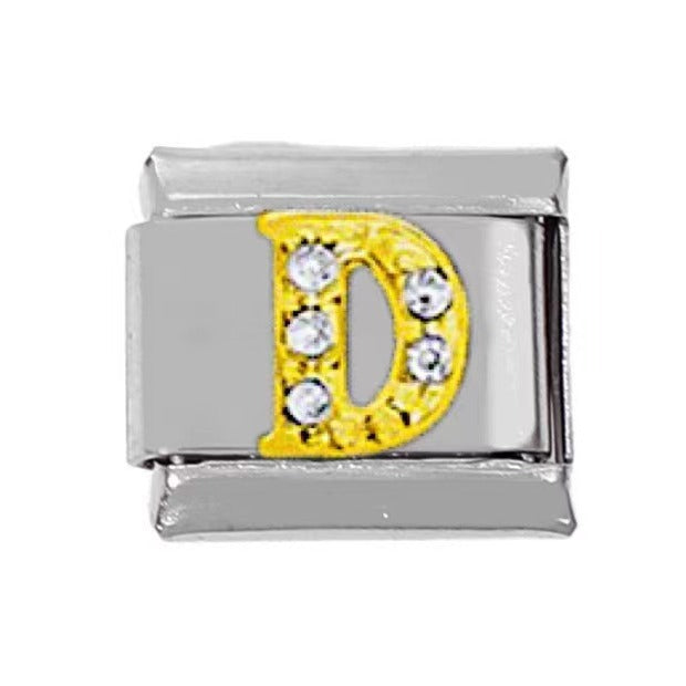 Wholesale 5pcs Italian Charm Bracelet Charm Module Stainless Steel Letter Bracelet 9mm DIY Pattern Free Stitching Detachable Composable Bracelet ACC-BT-DaLiang022