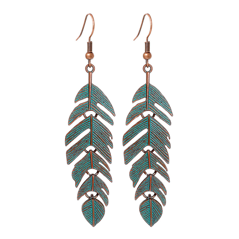 Wholesale Vintage Tree Leaf Alloy Earrings Simple Everyday Fashion Accessory