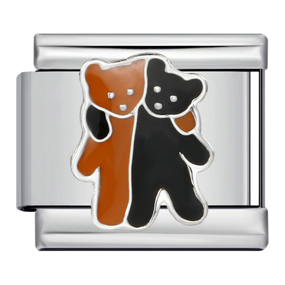 Wholesale Italian Charm Bracelet 9mm DIY Classic cute bear  Creative Stainless Steel Composable Bracelet