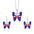 Wholesale  American Independence Day Necklace Alloy Diamond Set American Map Flag Striped Earrings Necklace Set