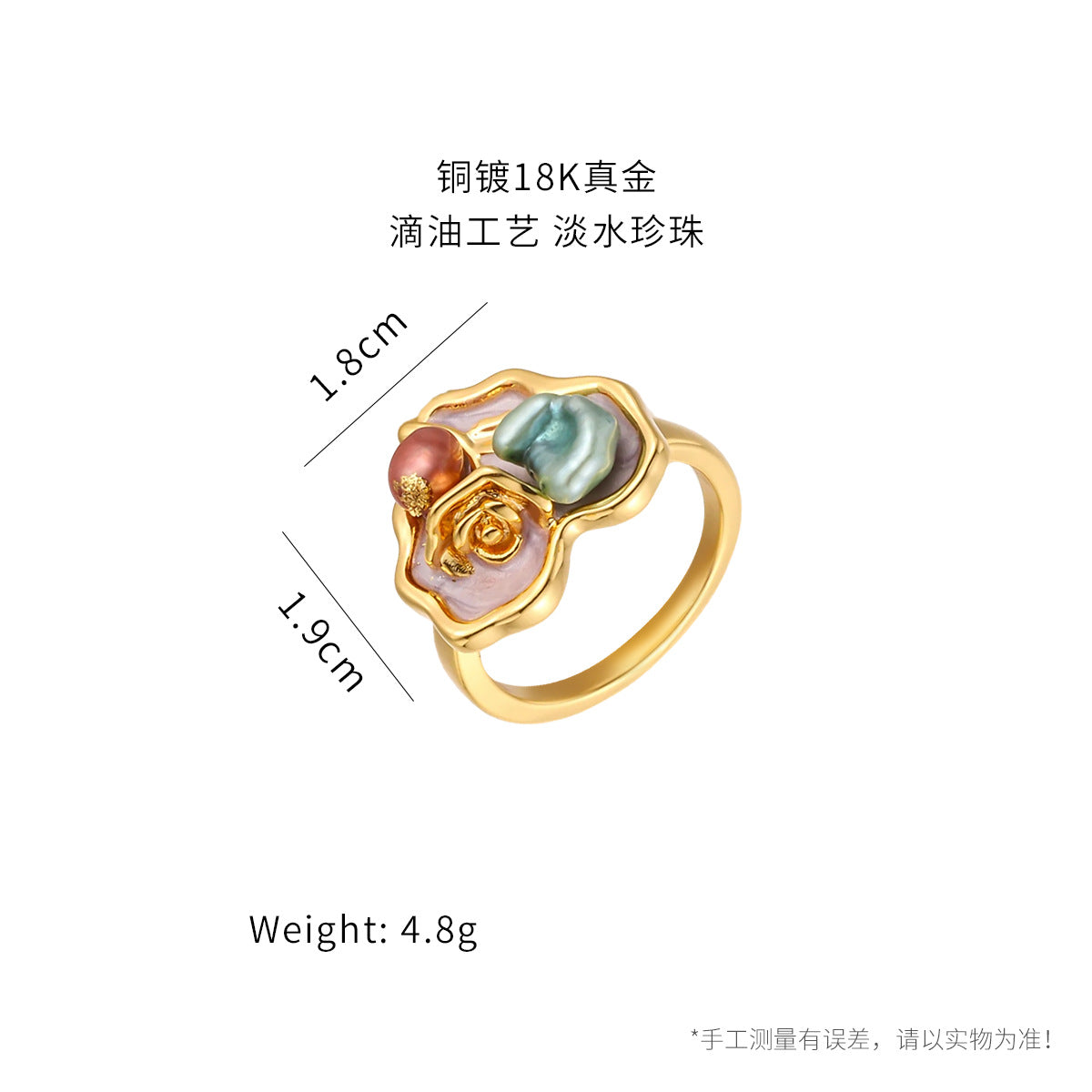 Wholesale Oil Painting Love Necklace Natural Freshwater Pearl Not Fading Beaded Necklace