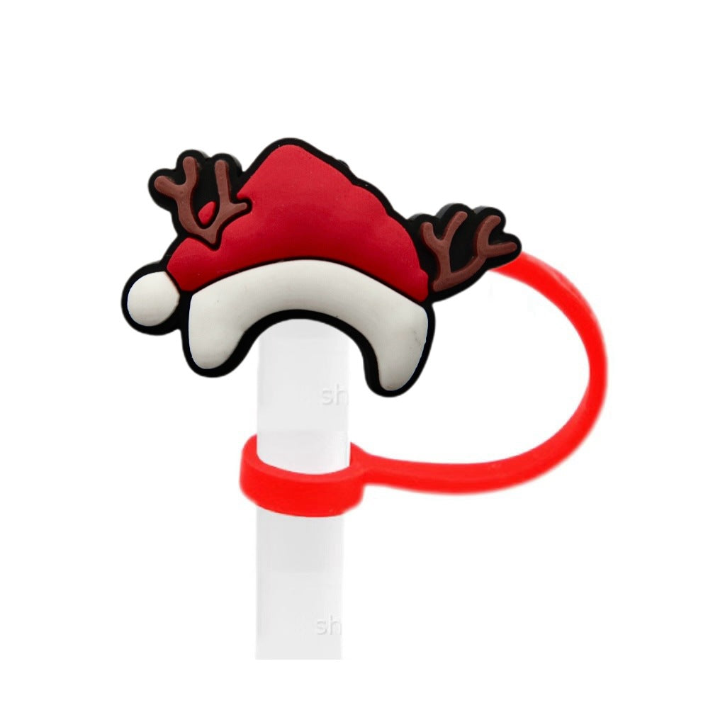 Wholesale 10pcs Christmas theme ideas 8/ 10mm Straw Cover Straw Tube Cap