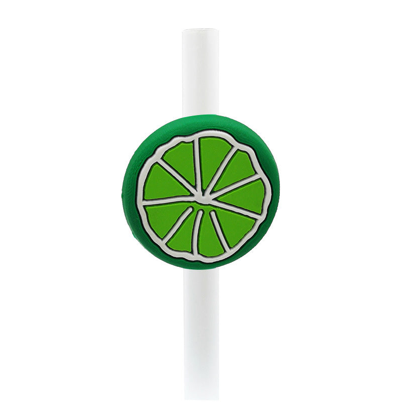 Wholesale 10PCS 5-6mm PVC Cute Fruit Straw Tube Cap