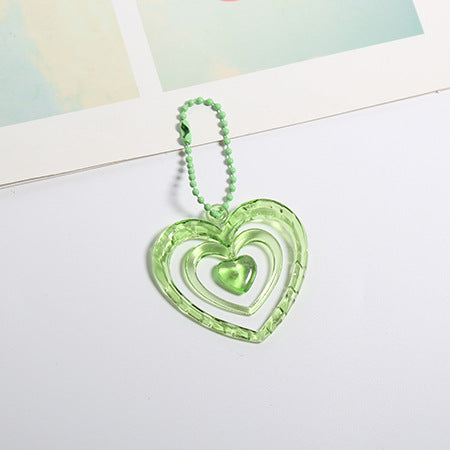 Wholesale Candy Colored Heart-shaped Acrylic Keychain Pendant ACC-KC-HuiMei006