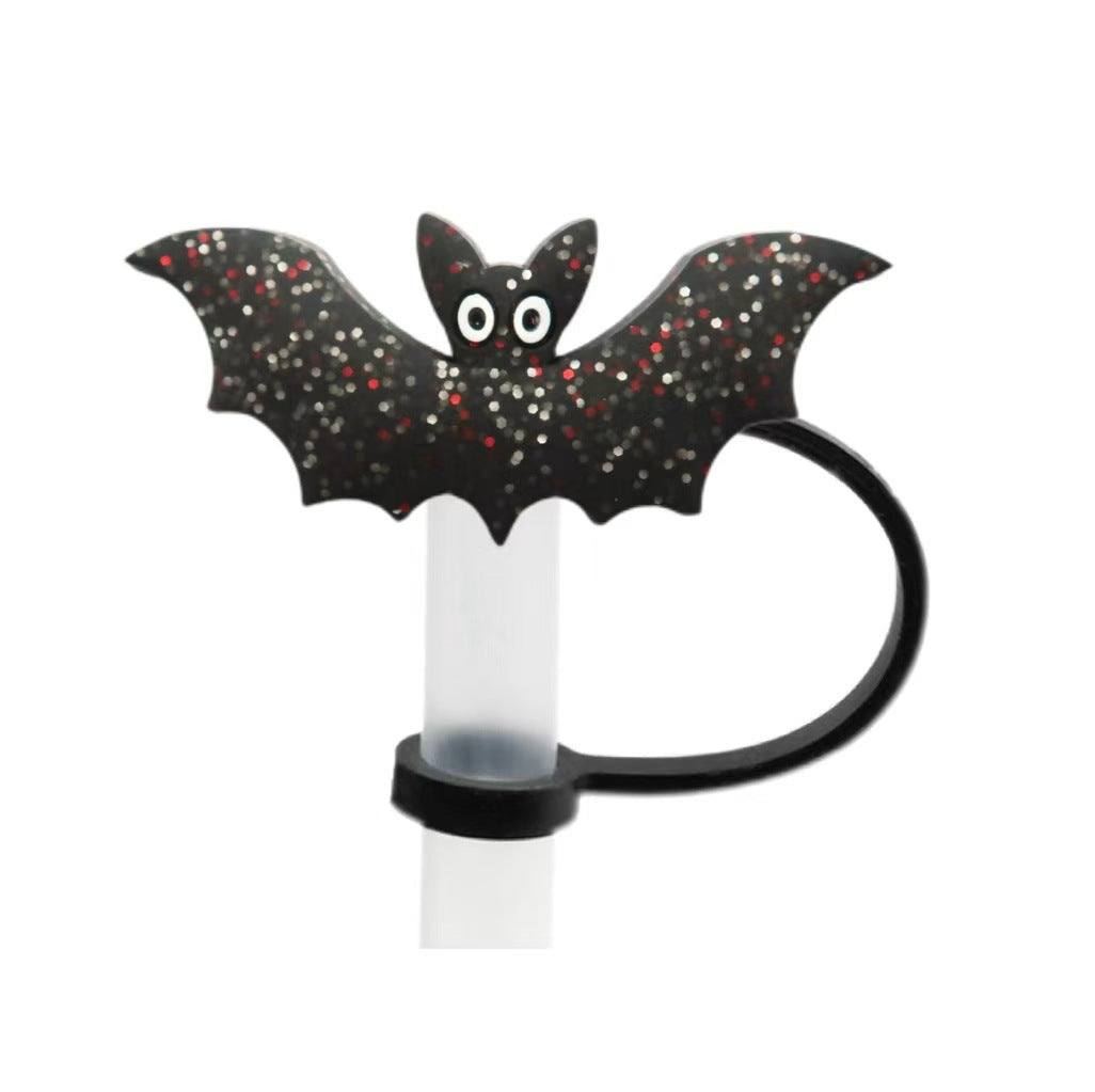 Wholesale 10pcs  themed spill prevention Straw Cover Straw Tube Cap