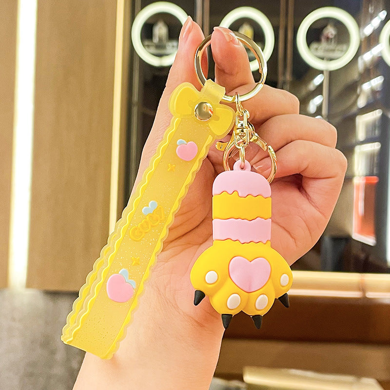 Wholesale Cartoon Dog Paw PVC Soft Glue Keychains Cute Keychain ACC-KC-XJY006