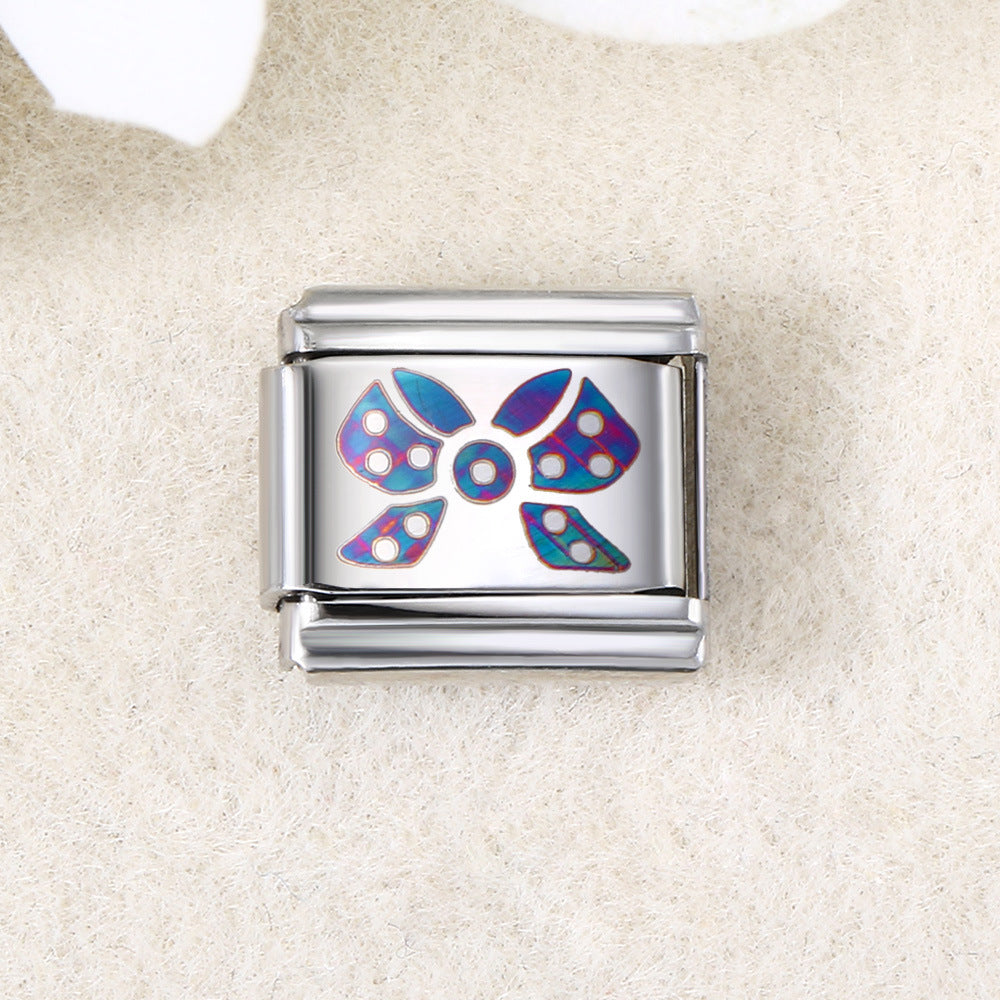 Wholesale  Italian Charm Bracelet 9mm DIY UV laser Creative Stainless Steel Composable Bracelet