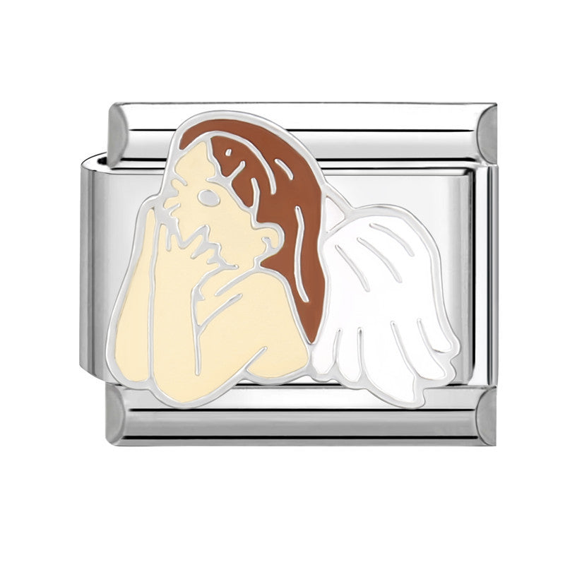 Wholesale Italian Charm Bracelet 9mm DIY Splicing White Series Titanium Steel Composable Bracelet