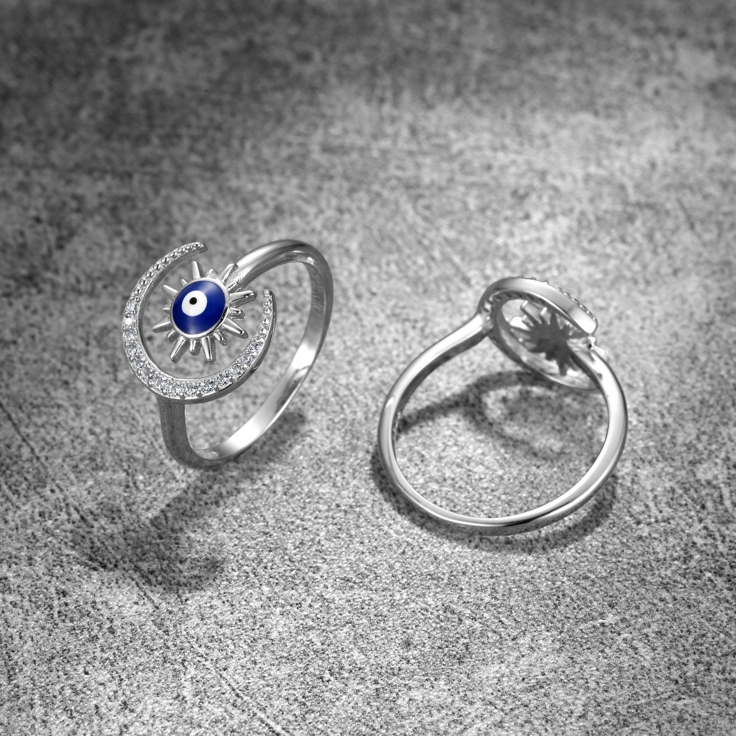 Wholesale S925 Sterling Silver Ring Devil Eye Open Rings ACC-RS-MC006