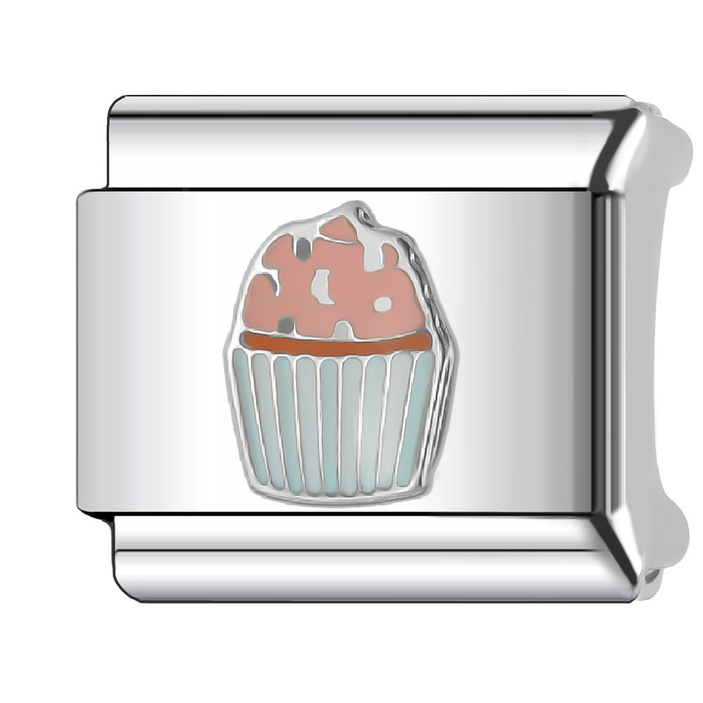 Wholesale Italian Charm Bracelet 9mm DIY Splicing Food & Beverage Series Stainless Steel Composable Bracelet