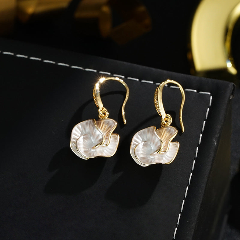 Wholesale Camellia Flower Earrings  Light Luxury Earrings