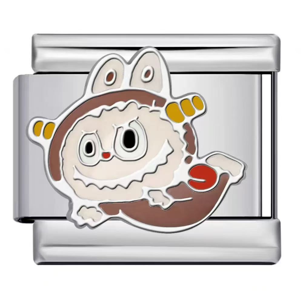 Bracelet de charme italien en gros 9 mm DIY Splicing Cartoon Bracelet composable en acier inoxydable mignon