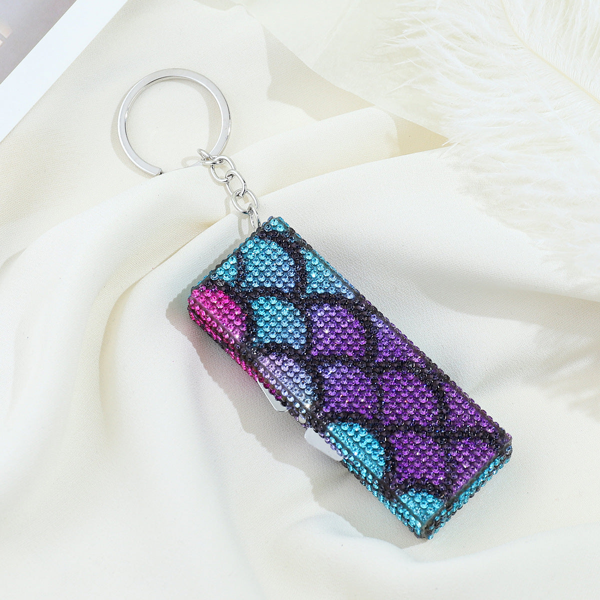 Wholesale Color Rhinestone Pill Box Portable Keychain Keychains Accessories Rhinestone Keychain ACC-KC-ZhiYa015