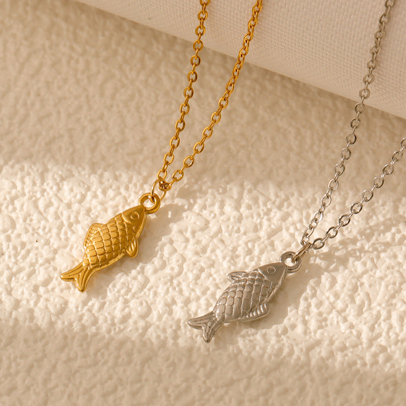 Wholesale  stainless steel marine lovers small fish necklace