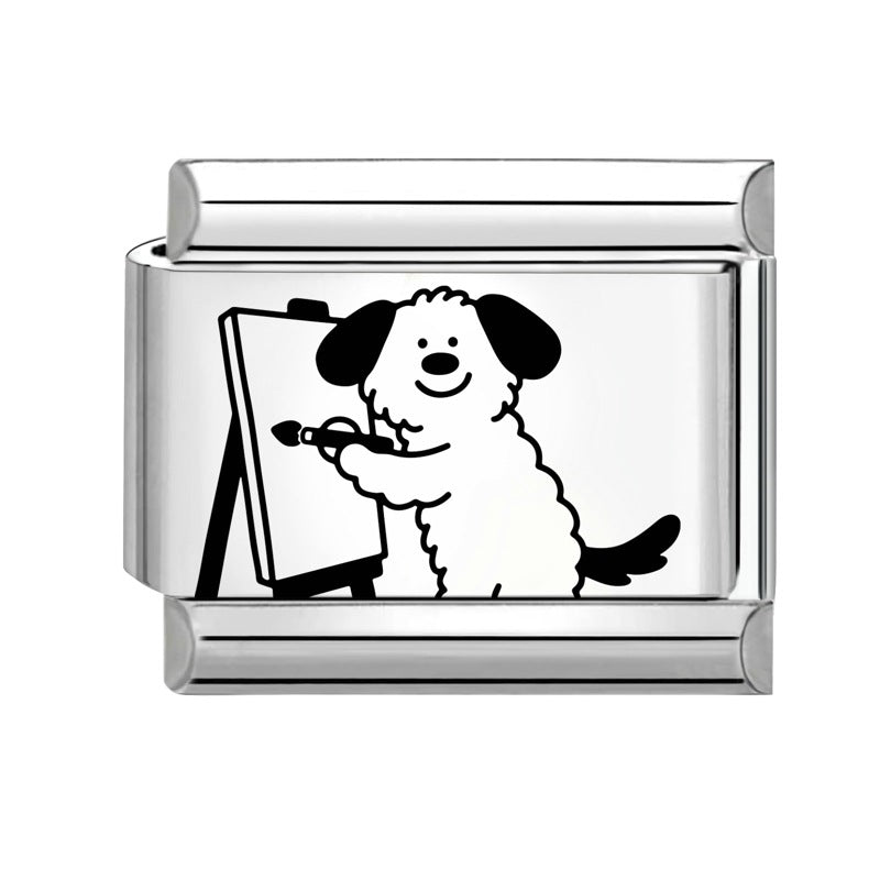 Wholesale 9mm Italian Charm Starter Bracelets DIY Cute Pet Stainless Steel Composable Bracelet