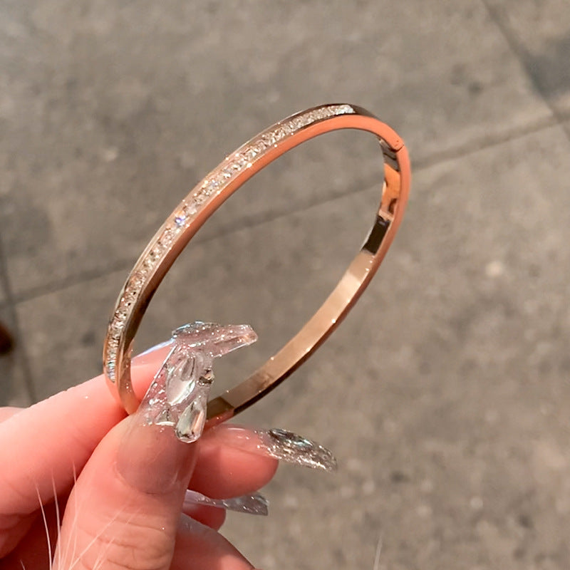 Wholesale Light Luxury Full Diamond Titanium Steel Bracelet ACC-BT-XKL003