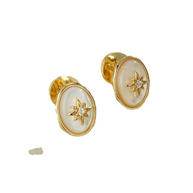 Wholesale  light luxury natural fritillary eight mans star earrings