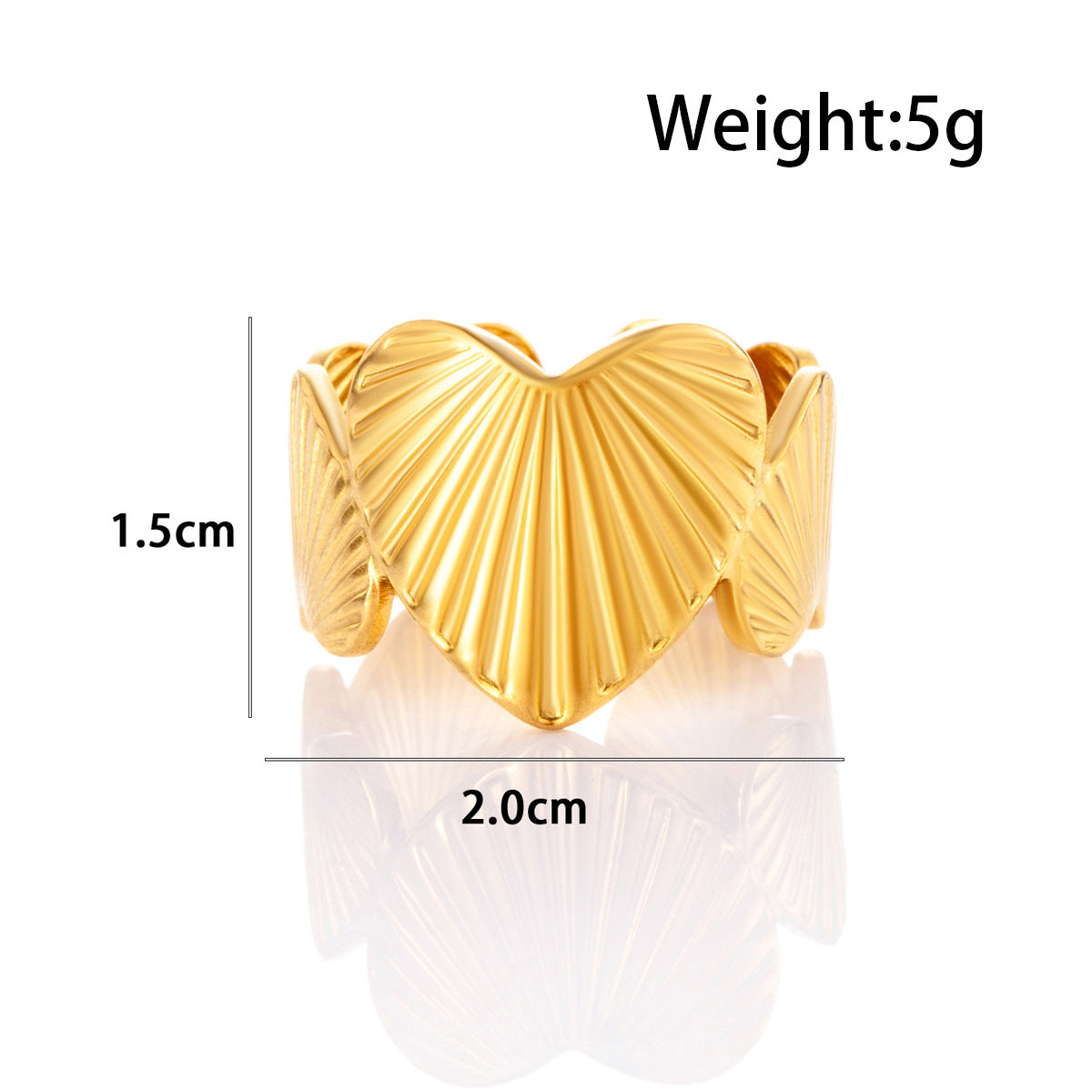 Wholesale Titanium steel  smooth starfish love  simple versatile opening adjustable ring