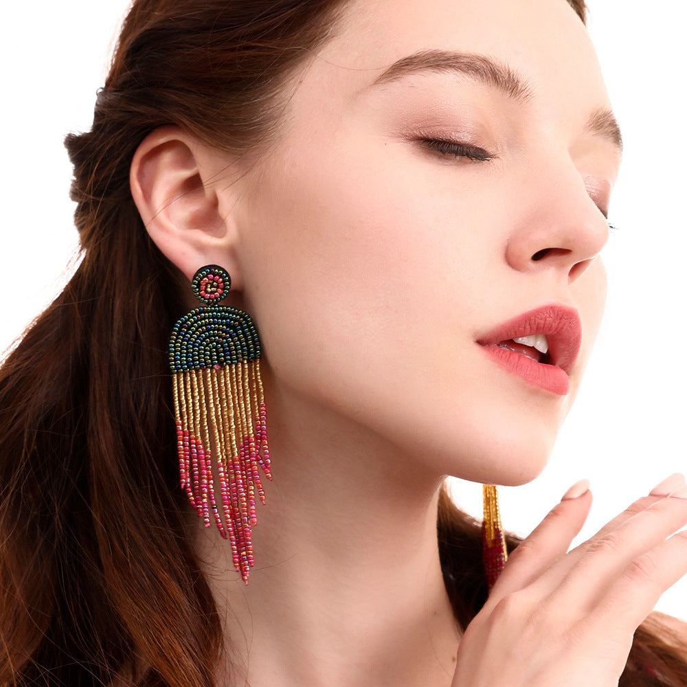 Wholesale Bohemian Vintage Tassel Earrings ACC-ES-JieMi006