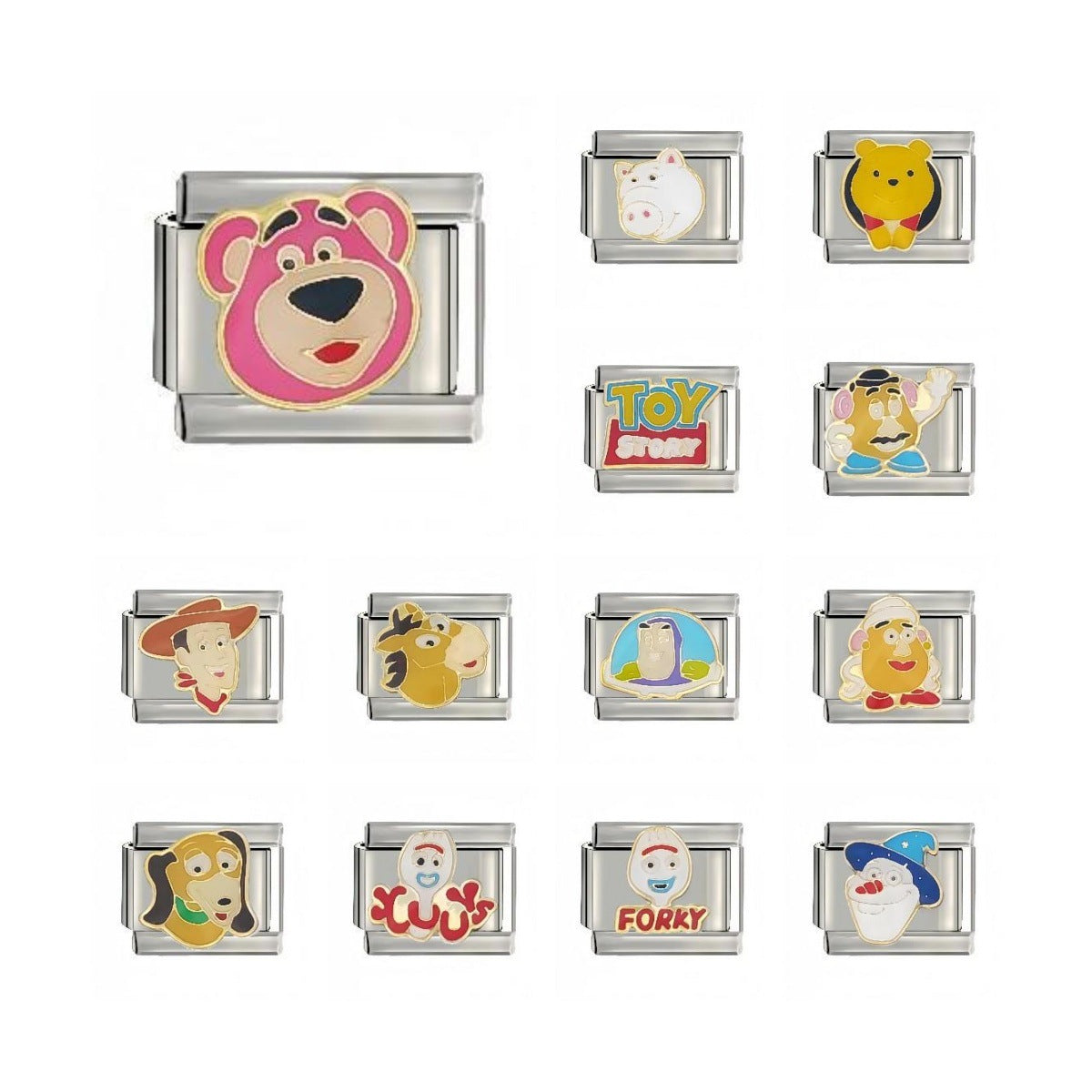 Wholesale  Italian Charm Starter Bracelets DIY square Single Section Creative Stainless Steel Composable Bracelet