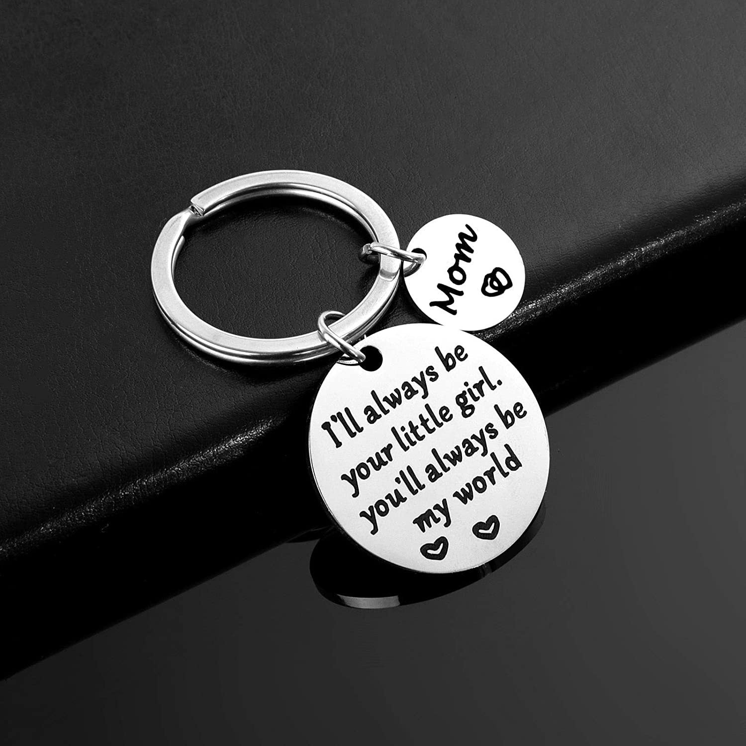 Wholesale I'll always be your little girl Mother's Day stainless steel keychain