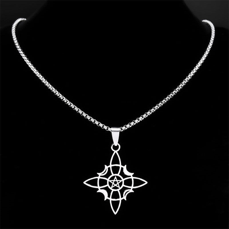 Wholesale Stainless Steel Square Cross Pendant Gold Necklace