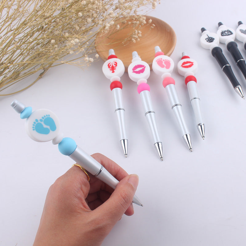 Wholesale  beaded pen creative cartoon love animal teether beaded pen